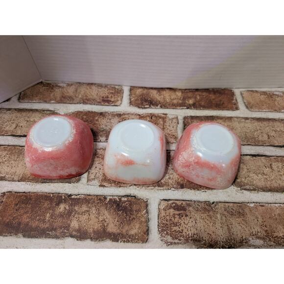 SET 2 Vintage Pyrex 0501 Small 1.5 Cup & 3 Square 407B Red Refrigerator Dishes - Picture 8 of 10